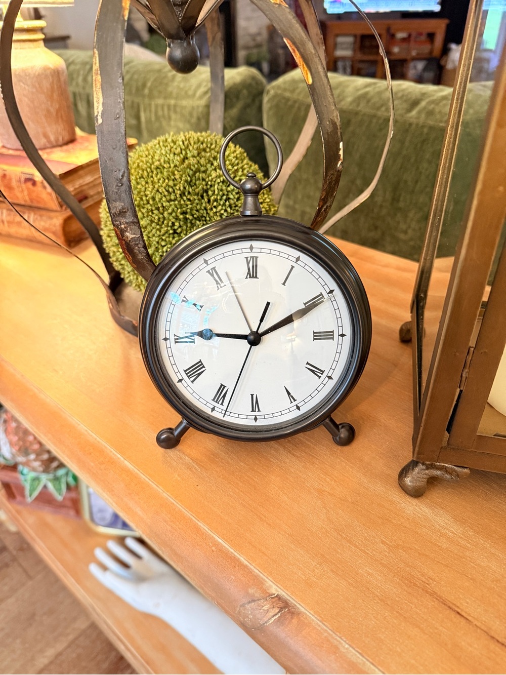 Pottery Barn Bronze Table Clock Pocket Watch - Picture 9 of 16